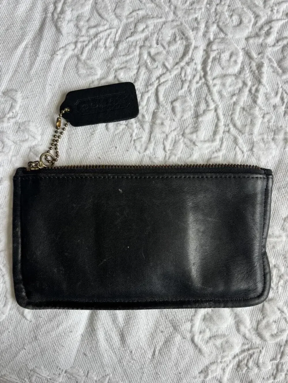 Vintage Coach black leather pouch